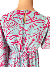 Load image into Gallery viewer, Jessica Simpson Blue & Pink Tropical Maxi Dress M