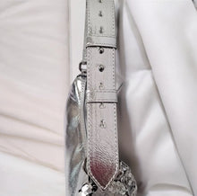 Load image into Gallery viewer, Nicole Miller Silver Sequin Adjustable strap Shoulder Bag