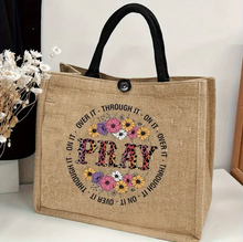 Load image into Gallery viewer, AD Large Capacity Fashion Letter Print Tote Bag “Pray”