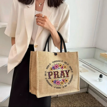 Load image into Gallery viewer, AD Large Capacity Fashion Letter Print Tote Bag “Pray”