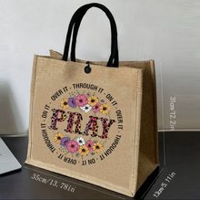 Load image into Gallery viewer, AD Large Capacity Fashion Letter Print Tote Bag “Pray”