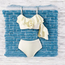Load image into Gallery viewer, AD Retro Swimsuit Three-Piece Bikini, Skirt Beige L