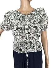 Load image into Gallery viewer, 7 FOR ALL MANKIND Peasant Top Toile Green XS