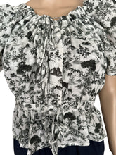 Load image into Gallery viewer, 7 FOR ALL MANKIND Peasant Top Toile Green XS