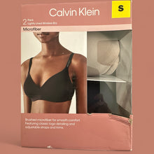 Load image into Gallery viewer, Calvin Klein Women's 2 Pack Lightly Lined Wirefree Bra, Black/Nude S