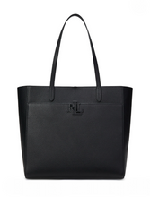 Load image into Gallery viewer, Lauren Ralph Lauren Pebbled Leather Extra-Large Cameryn Tote Bag Black