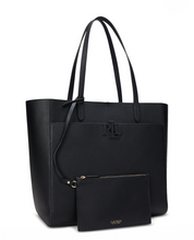 Load image into Gallery viewer, Lauren Ralph Lauren Pebbled Leather Extra-Large Cameryn Tote Bag Black