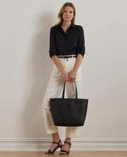 Load image into Gallery viewer, Lauren Ralph Lauren Pebbled Leather Extra-Large Cameryn Tote Bag Black