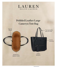 Load image into Gallery viewer, Lauren Ralph Lauren Pebbled Leather Extra-Large Cameryn Tote Bag Black
