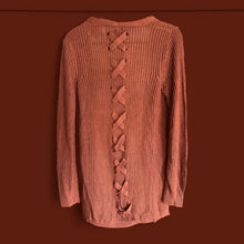 Load image into Gallery viewer, Pinque Stitch Fix Cardigan Sweater Women Artisan Rust Knit Open Front M