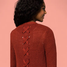 Load image into Gallery viewer, Pinque Stitch Fix Cardigan Sweater Women Artisan Rust Knit Open Front M