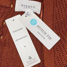 Load image into Gallery viewer, Pinque Stitch Fix Cardigan Sweater Women Artisan Rust Knit Open Front M