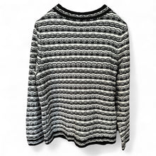 Load image into Gallery viewer, Anne Klein Women's Mix-Stitch Open-Front Short Cardigan Bk/White M