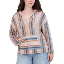 Load image into Gallery viewer, Lucky Brand Women's Size Medium (8-10) Baja Sweater Hoodie, Multi Stripe M
