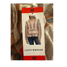 Load image into Gallery viewer, Lucky Brand Women's Size Medium (8-10) Baja Sweater Hoodie, Multi Stripe M