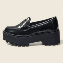 Load image into Gallery viewer, Bamboo Women’s Penny Loafers Black Platform Size 7.5 Color: Black