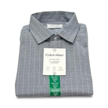 Load image into Gallery viewer, Calvin Klein Men's Tech Active Stretch Dress Shirt, Blue Plaid, XL(17-17.5-32/33