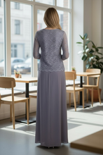 Load image into Gallery viewer, Marina Long Mother of the Bride Jacket Gown Set Light Blue 4