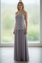 Load image into Gallery viewer, Marina Long Mother of the Bride Jacket Gown Set Light Blue 4