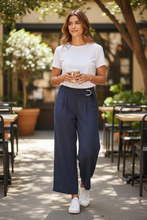 Load image into Gallery viewer, DKNY Women's Wide Leg Pant, Navy, 14