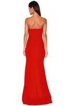 Load image into Gallery viewer, Lulus Twyla Red Embroidered Strapless Maxi Dress L