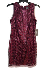 Load image into Gallery viewer, Vince Camuto Purple Plum Sleeveless Sequin Shift Dress Plum Size 6