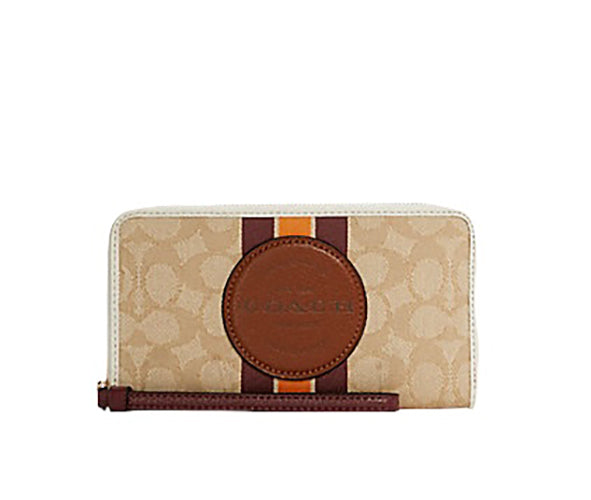 Coach Bags | Nwt Coach Dempsey Large Phone Wallet in Signature Jacquard with Stripe | Color: Pink | Size: Os | Hmatthews485's Closet