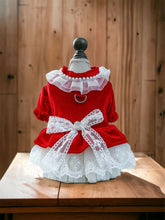 Load image into Gallery viewer, Andrea’s Deals Cute Bow-Knot Lace Trim Velvet Princess Dog Dress Medium
