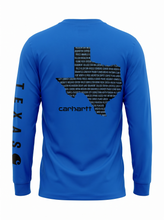 Load image into Gallery viewer, NWT Carhartt Loose Fit Heavyweight Long-Slv Pocket Texas Graphic T-Shirt Blue XL
