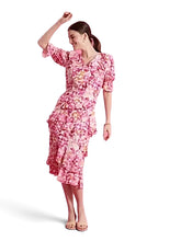 Load image into Gallery viewer, NWT Tyler Boe Maxine Silk Tiered Ruffle Midi Dress 6
