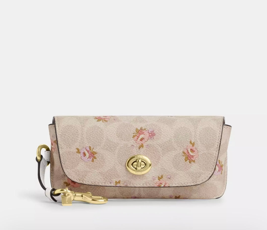 Coach Sunglass Case In Signature Canvas With Floral Print