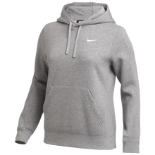 Load image into Gallery viewer, NWT NIKE CLUB WOMEN'S TRAINING PULLOVER HOODIE. Dk Grey Heather/White M
