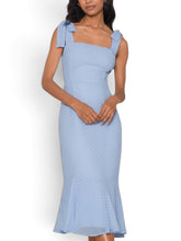Load image into Gallery viewer, NWOT Lulus Bimini Periwinkle Dot Tie-Strap Midi Dress M
