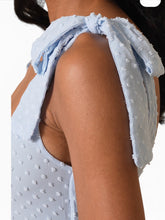 Load image into Gallery viewer, NWOT Lulus Bimini Periwinkle Dot Tie-Strap Midi Dress M
