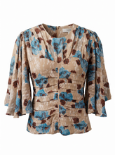Load image into Gallery viewer, NWT Joie Foster Ruched Silk Top. Size 10 Color: Tuffet multi $328
