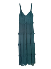 Load image into Gallery viewer, NWOT Lulus Sincerely Poised Emerald Backless Bustier Tiered Maxi Dress L
