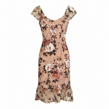 Load image into Gallery viewer, NWOT Lulus Composed Beauty Blush Pink Burnout Velvet Floral Midi Dress M

