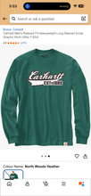 Load image into Gallery viewer, NWT Carhartt Men's Relaxed Fit Heavyweight Long-Sleeved Script Graphic Shirt 2XL
