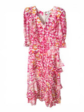 Load image into Gallery viewer, NWT Tyler Boe Maxine Silk Tiered Ruffle Midi Dress 6
