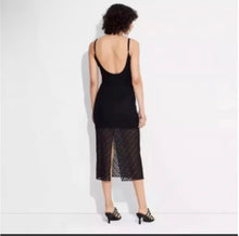 Load image into Gallery viewer, NWT Wild Fable Women's Bow Lace Midi Dress in Black L
