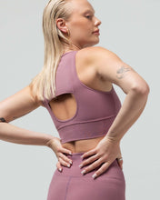 Load image into Gallery viewer, NWOT Reformer The Jersey Keyhole Sports Bra W/Fused
Waist Band Mauve XS/S $89
