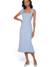 Load image into Gallery viewer, NWOT Lulus Bimini Periwinkle Dot Tie-Strap Midi Dress M
