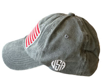 Load image into Gallery viewer, Andrea’s Deals Washed Unisex Embroidered Flag Baseball Cap Grey
