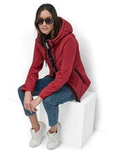 Load image into Gallery viewer, NWT DKNY Women's Puffer Jacket, Lightweight, Hooded, Full Zip, Red, Small
