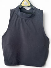Load image into Gallery viewer, NWOT Zella Studio Luxe Mock Neck Support Crop Tank Black L

