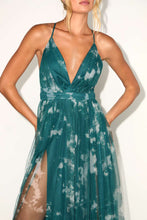Load image into Gallery viewer, NWOT Lulus Elegant Moment Emerald Green Tie-Dye Backless Maxi Dress L
