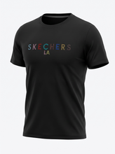 Load image into Gallery viewer, NWT Women Skechers LA "Shine" Rhinestone Logo Tee Black XL
