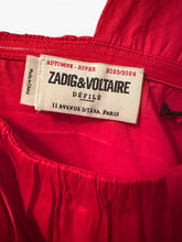Load image into Gallery viewer, NWT Zadig &amp; Voltaire Red Roselie satin pleated dress M
