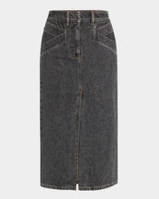 Load image into Gallery viewer, NWT Iro Clarysse Faded Denim Midi Skirt Black Stone Size 38
