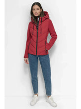 Load image into Gallery viewer, NWT DKNY Women's Puffer Jacket, Lightweight, Hooded, Full Zip, Red, Small
